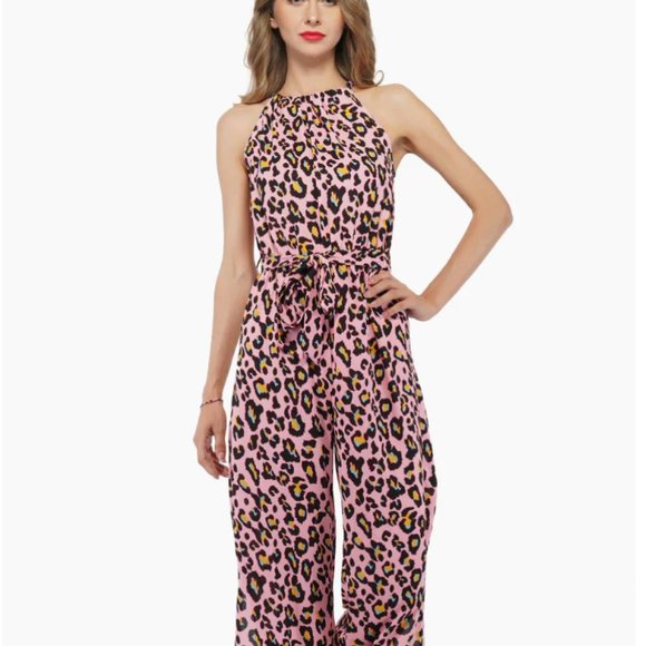 America & Beyond jaguar print jumpsuit - Picture 1 of 5